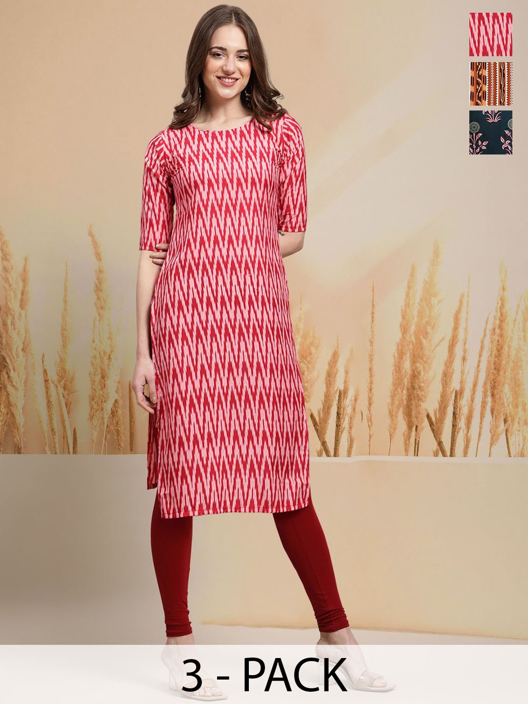 

7Threads Women Ethnic Motifs Printed Sequinned Floral Crepe Kurta, Multi