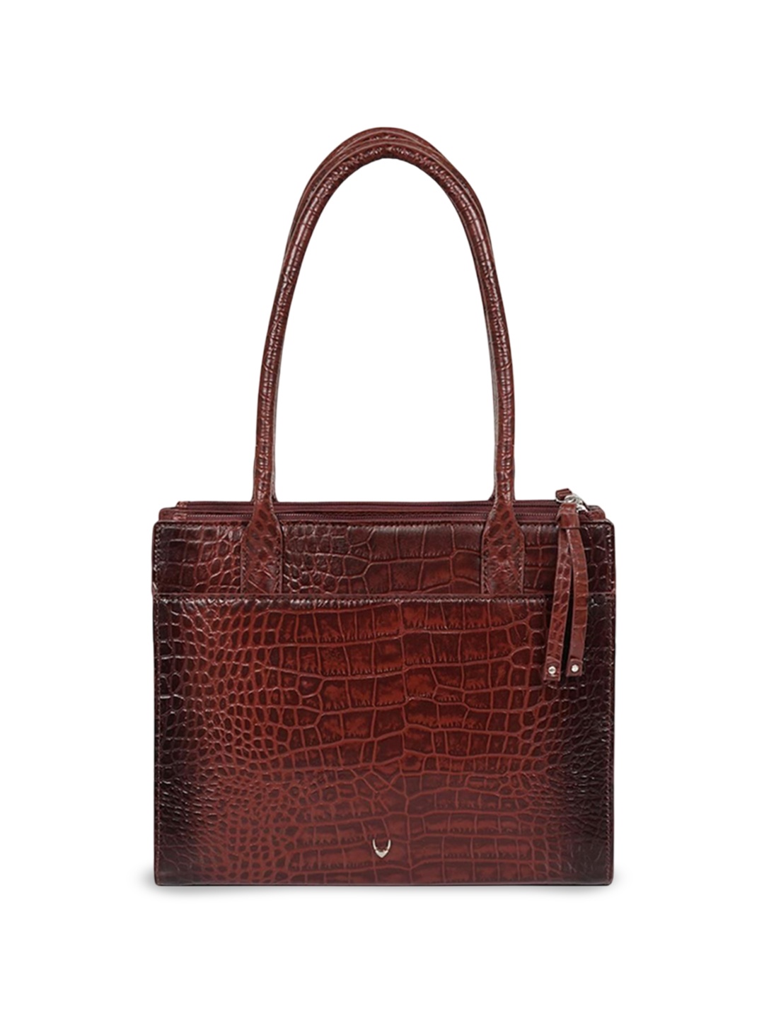 

Hidesign Women Textured Structured Leather Shoulder Bag, Maroon