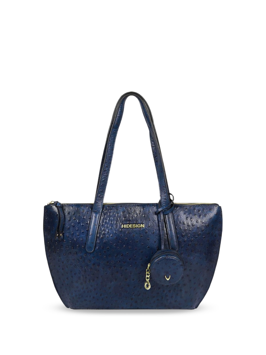 

Hidesign Women Textured Leather Structured Shoulder Bag, Blue