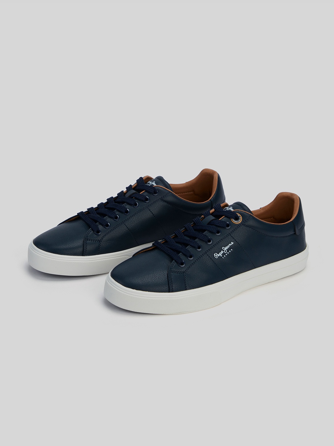 

Pepe Jeans Men Printed PU Sneakers, Navy blue