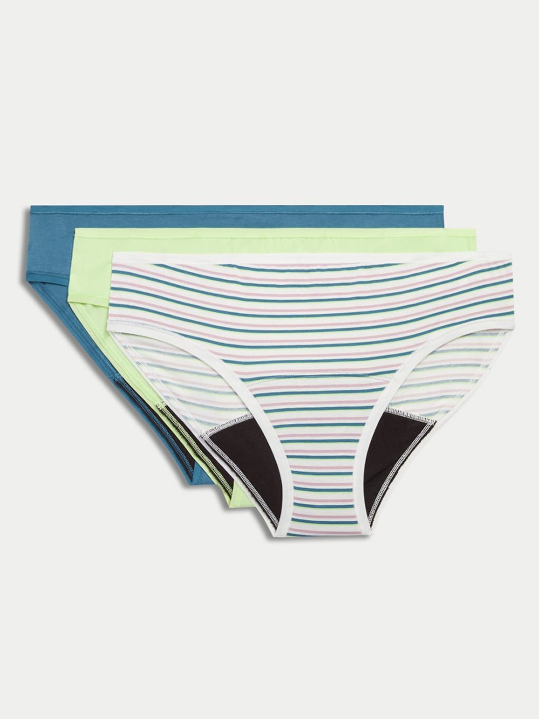 

Marks & Spencer Pack Of 3 Absorbency First Period Briefs T617765PECRU MIX, White