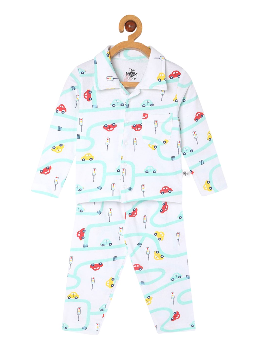 

The Mom Store Unisex Kids Printed Night suit, White