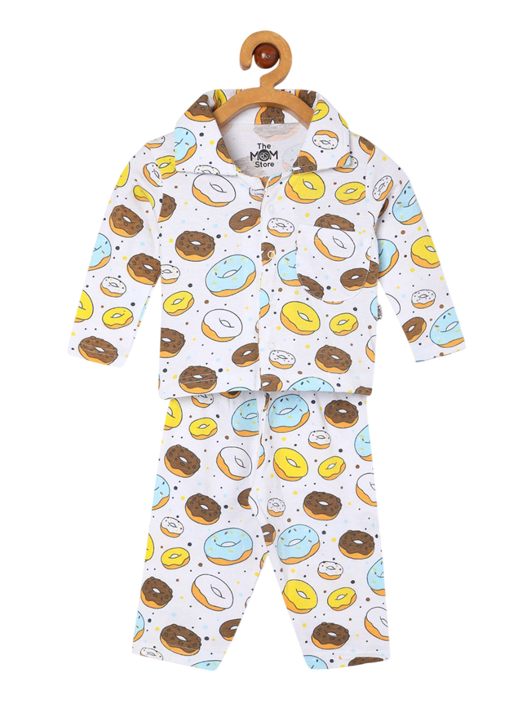 

The Mom Store Unisex Kids Printed Night suit, White
