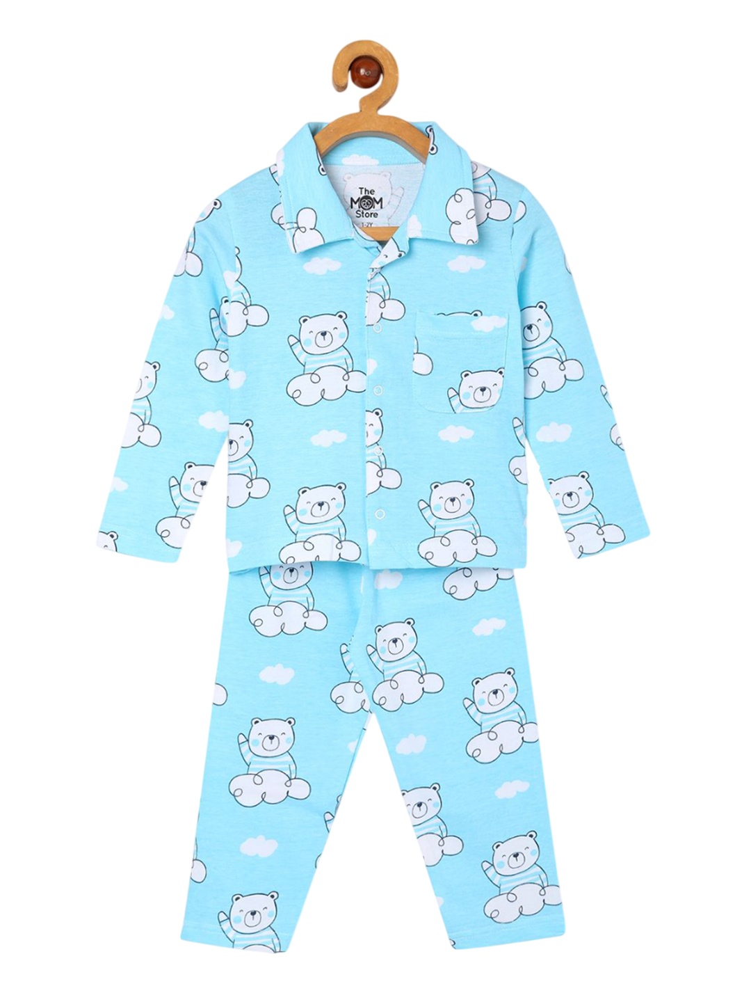 

The Mom Store Unisex Kids Printed Night suit, Blue