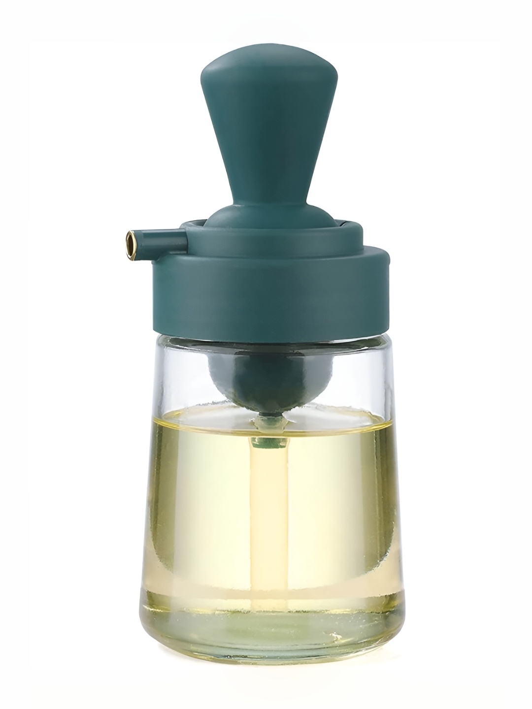 

We3 Green & Transparent Glass Dishwasher Safe Oil Dispenser With Silicone Brush