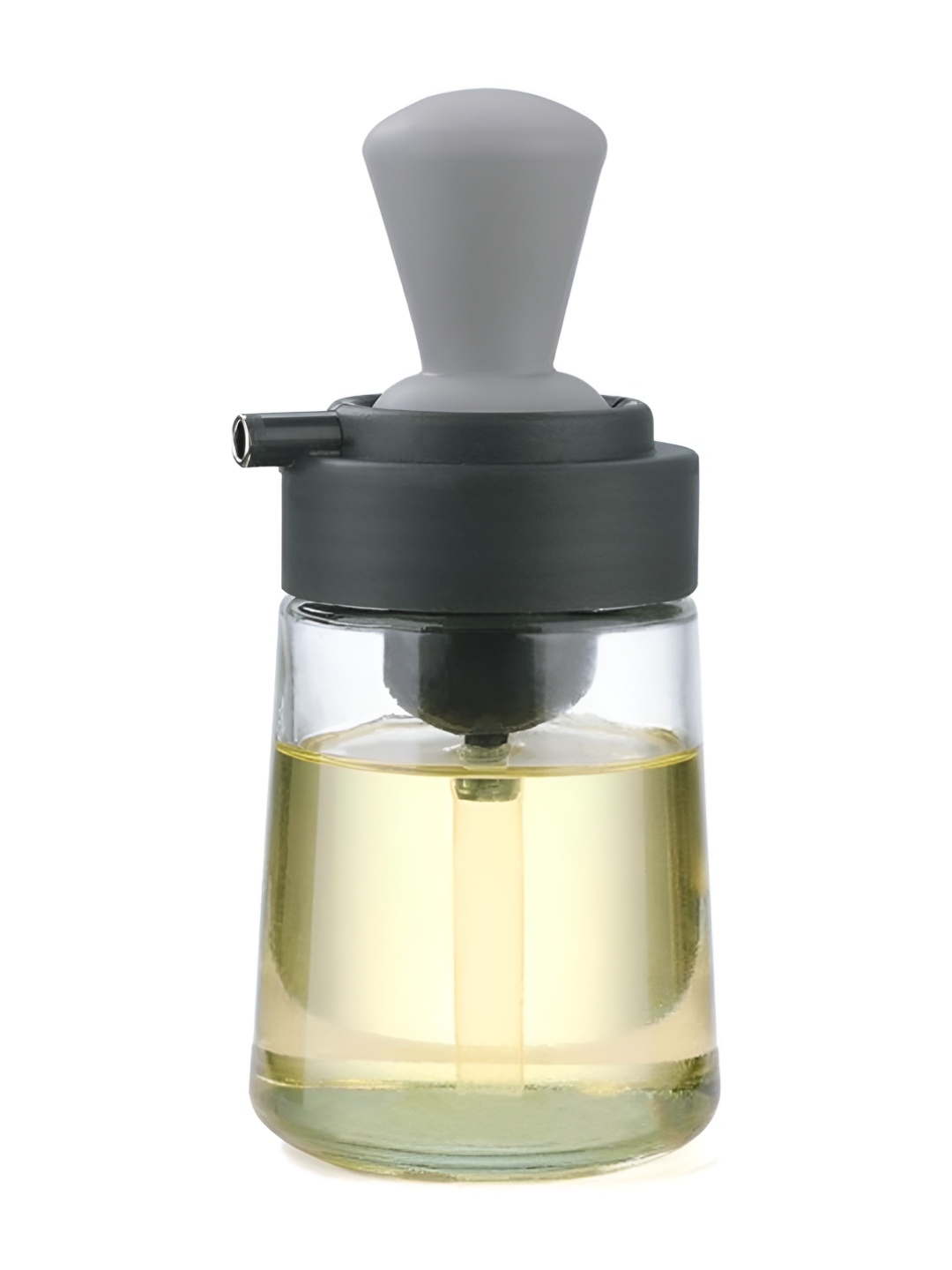 

We3 Grey and Transparent Glass Dishwasher Safe Oil Dispenser with Brush