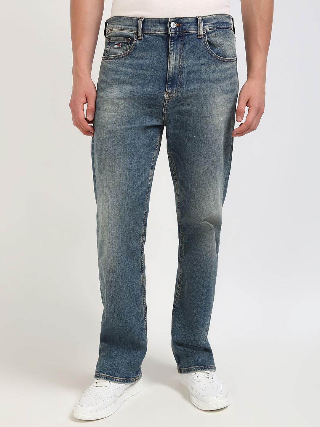 

Tommy Hilfiger Men Highly Distressed Heavy Fade Jeans, Blue
