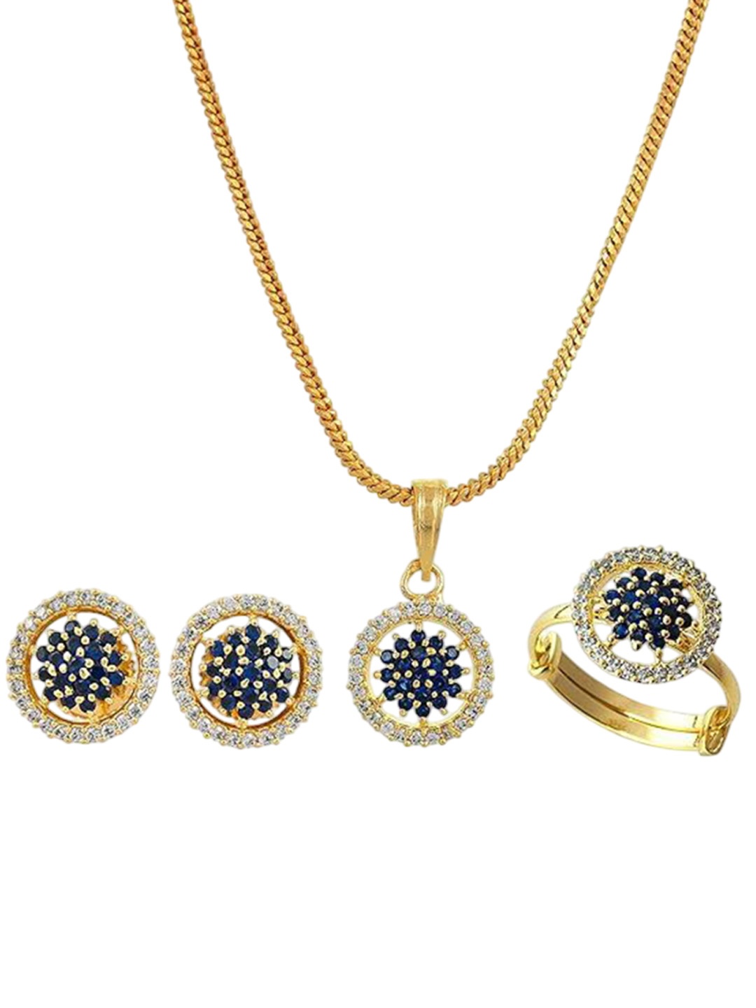

Kezlin Gold-Plated American Diamond-Studded Jewellery Set