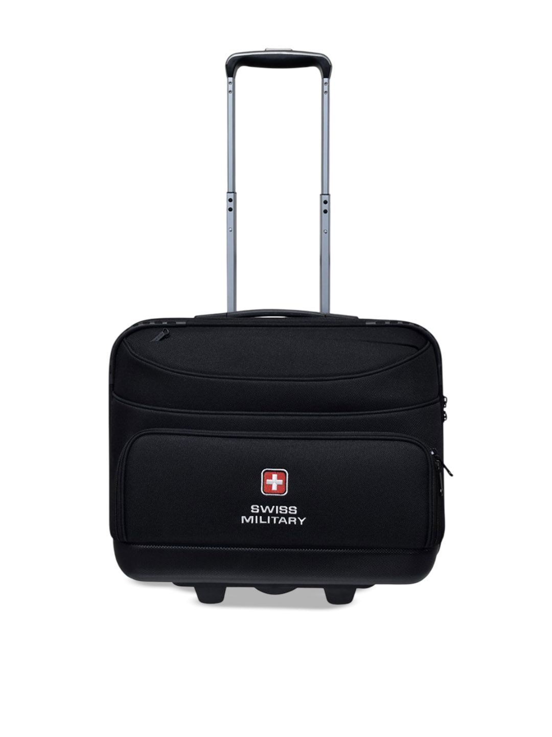 

SWISS MILITARY Pilotpro Hard-Soft Moulded Laptop Overnighter Trolley Bag, Black