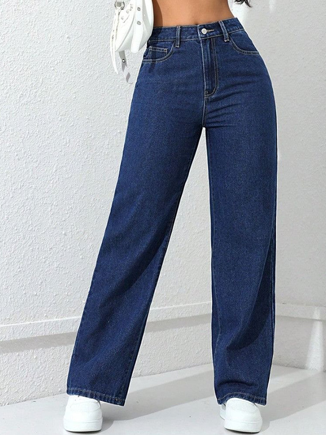 

NUCOUTHS Women Jean High-Rise Slash Knee Stretchable Jeans, Blue