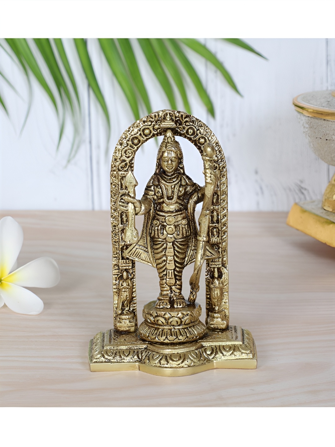 

Two Moustaches Gold-Toned Brass Ayodhya Ram Lalla Idol
