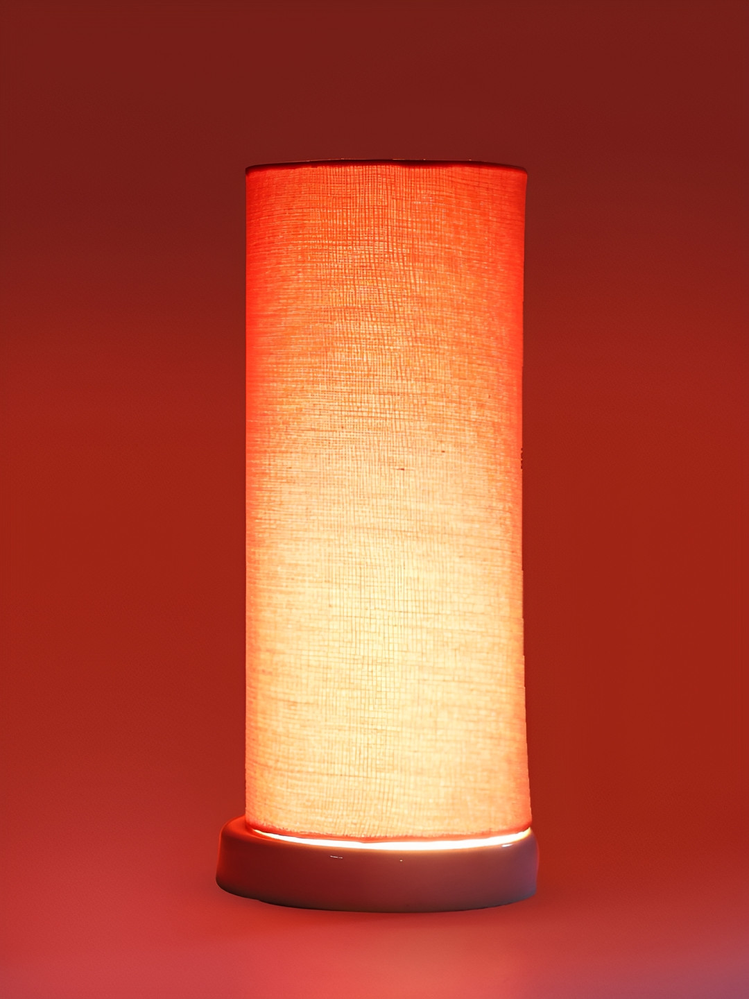 

Aura Orange Wood Cylindrical Shaped Table Lamp