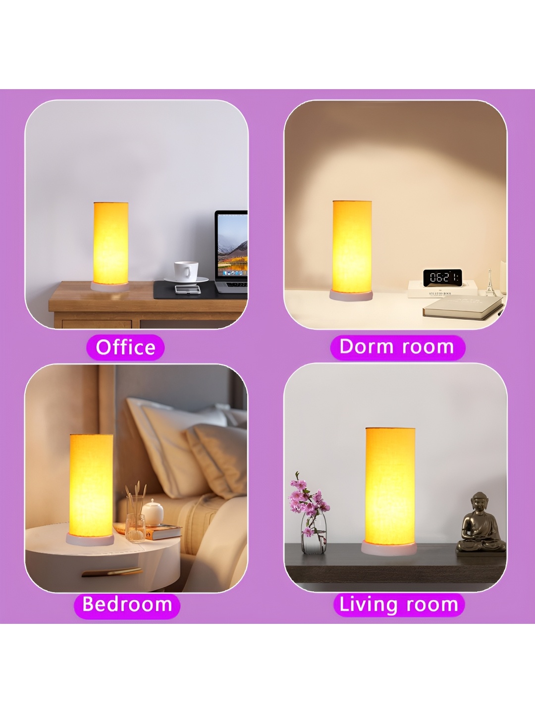 

Aura Yellow Wood Cylindrical Shaped Table Lamp