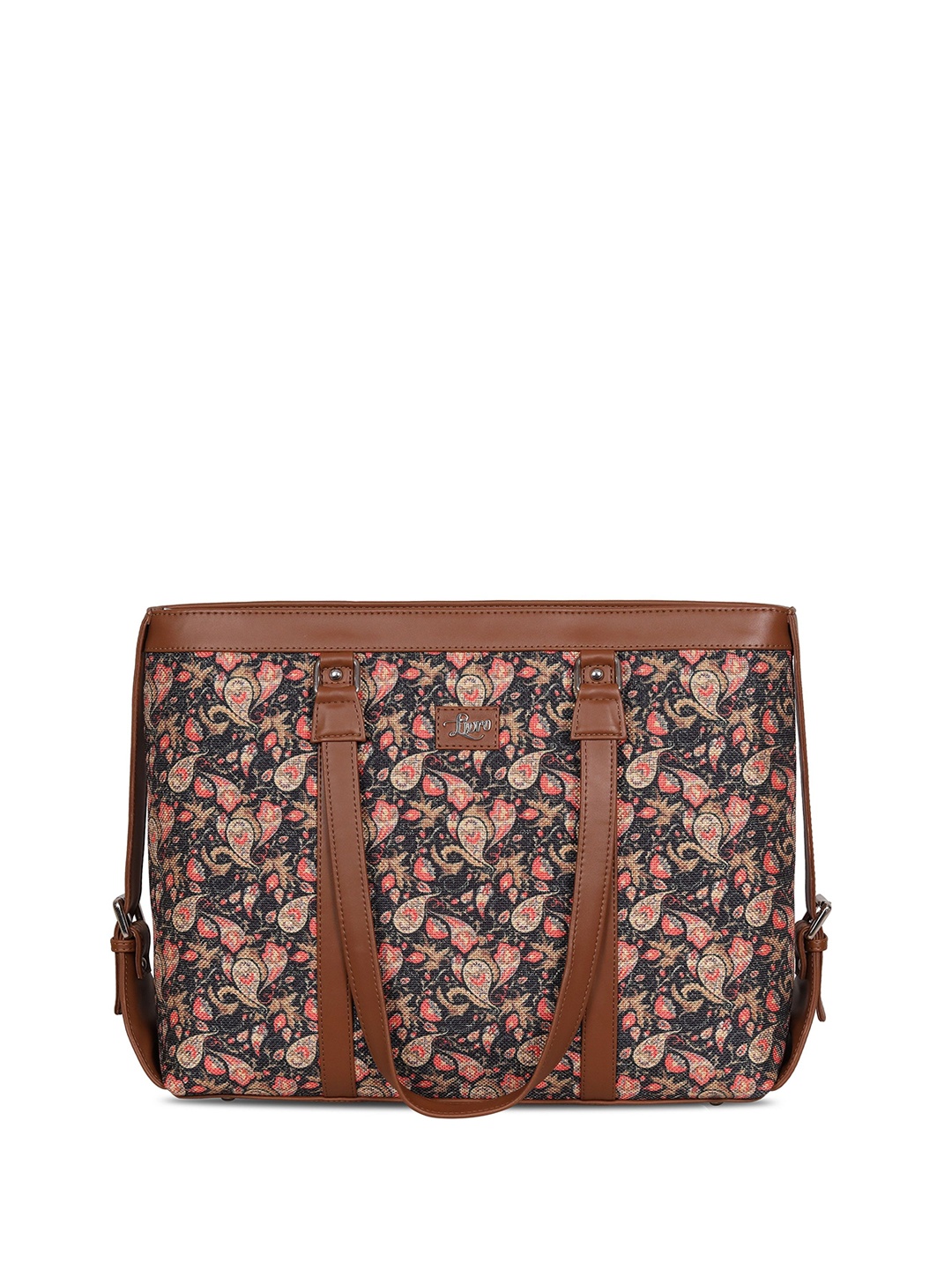 

LIVRO Women Floral Printed Structured Shoulder Bag, Brown