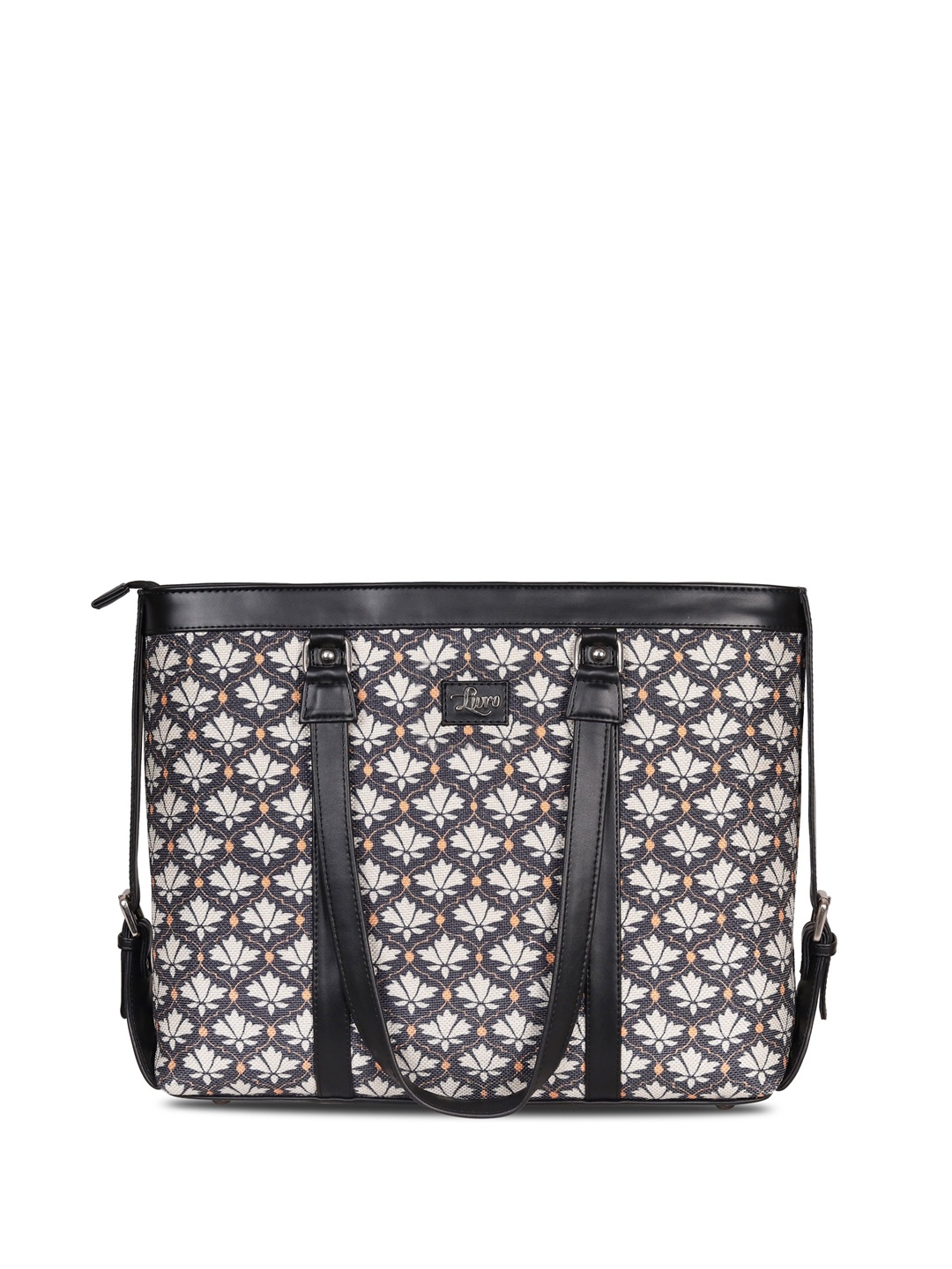 

LIVRO Women Floral Printed Structured Shoulder Bag, Black