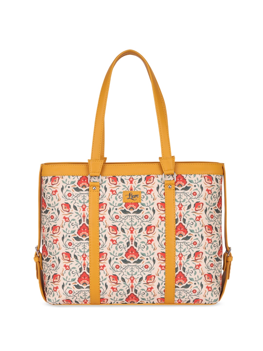 

LIVRO Women Floral Printed Shopper Shoulder Bag, Off white