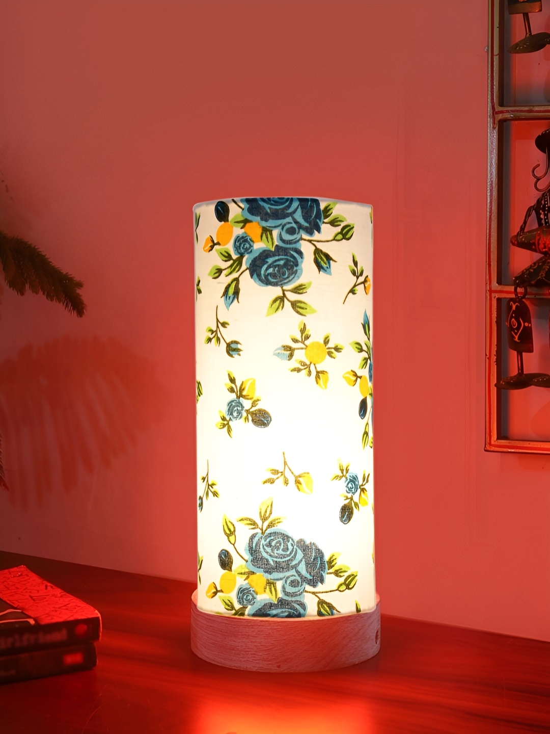 

Aura White Wood Cylindrical Shaped Table Lamp