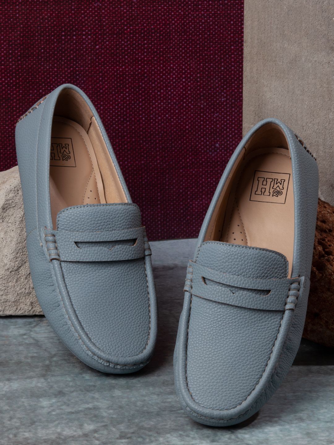 

Mast & Harbour Men Textured Loafers, Blue