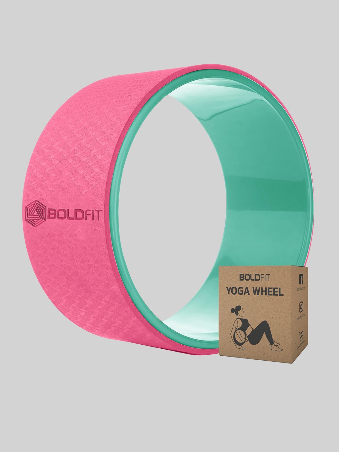 

BOLDFIT Unisex Colourblocked Yoga Wheel, Pink