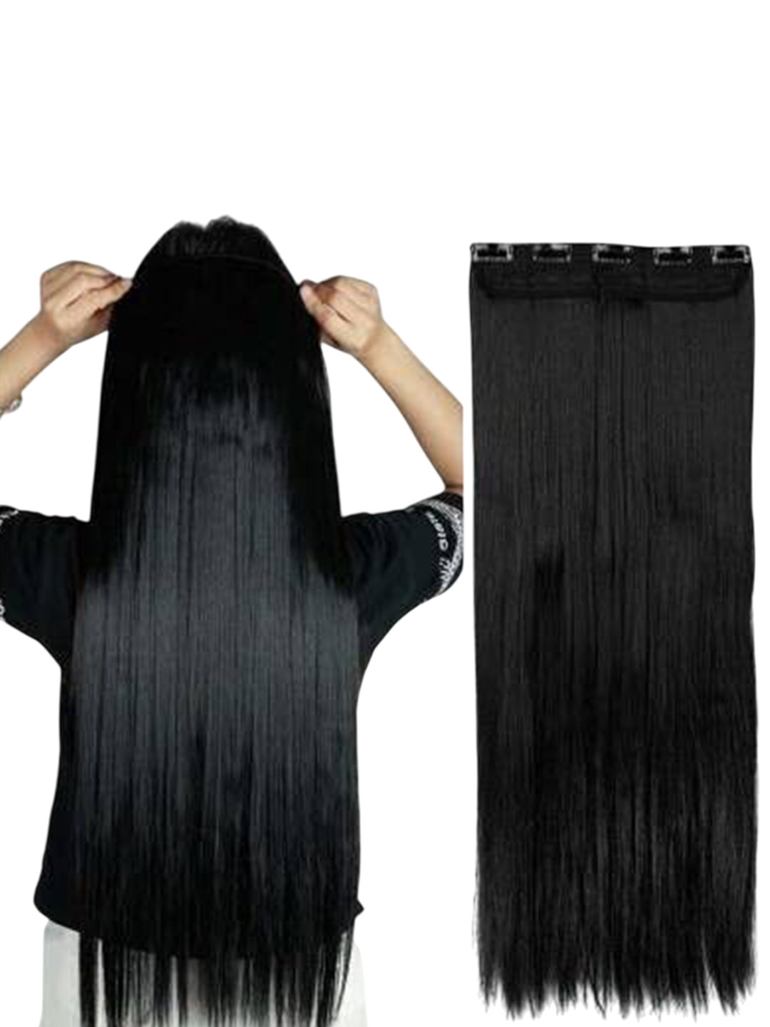 

CRIBE Clip-In Ponytail Straight Hair Extension - Black - 22 Inch