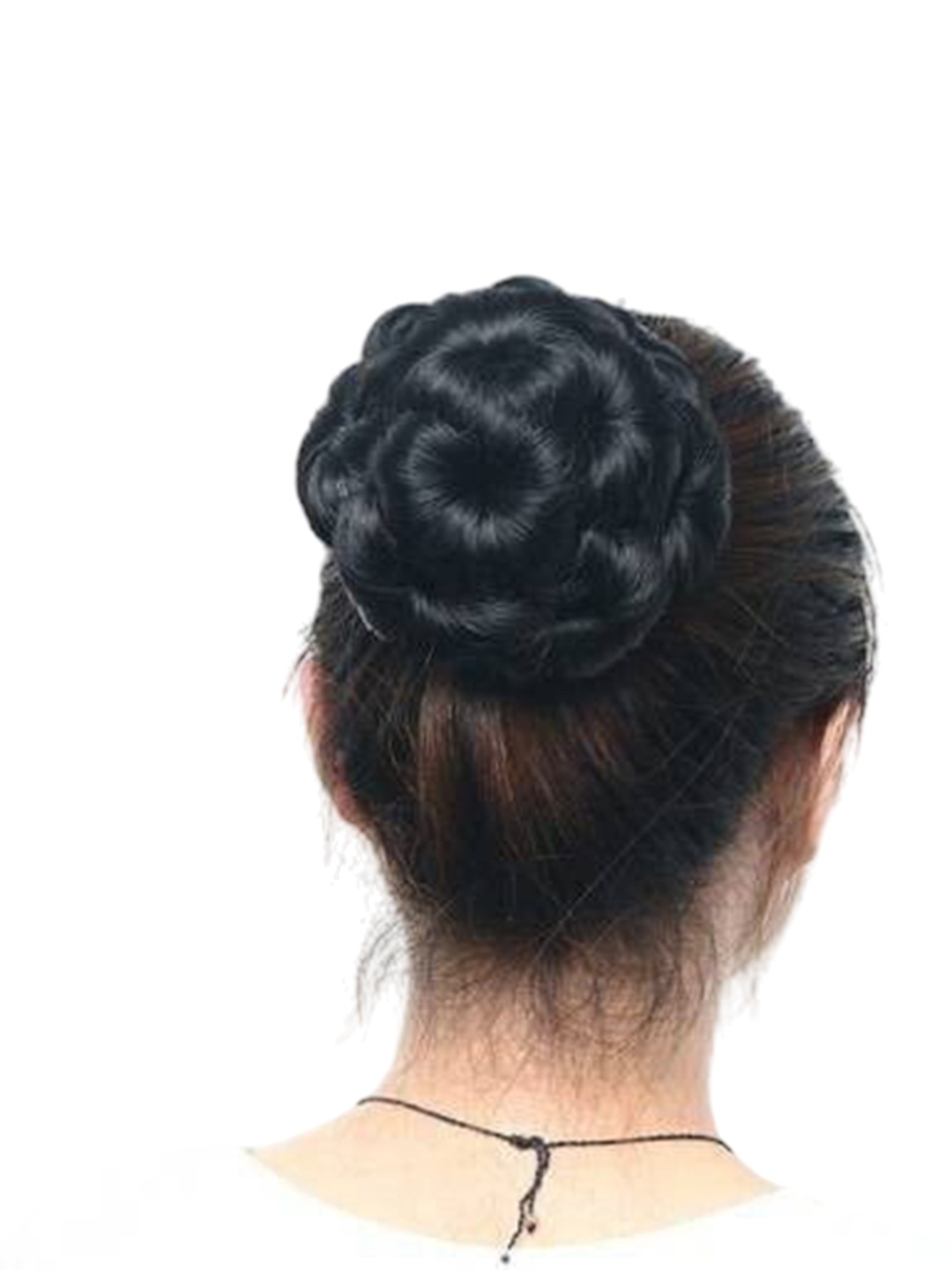 

CRIBE Clip In Wavy Bun Hair Extension - Brown- 6 Inch, Black