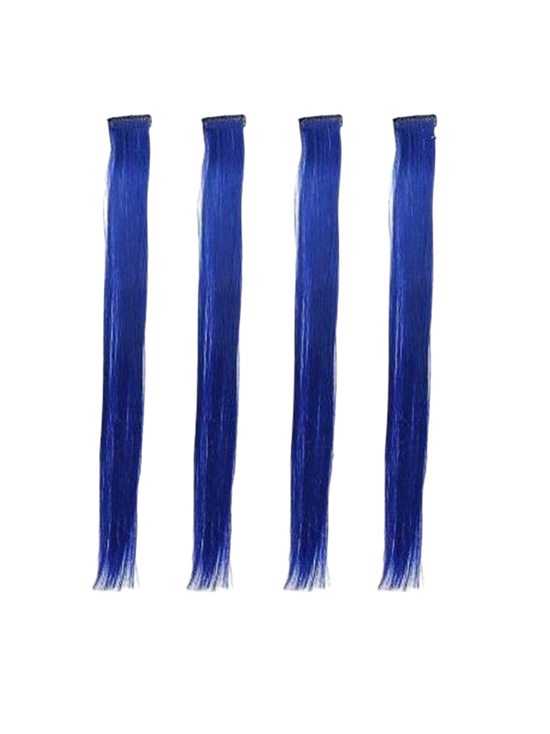 

CRIBE Set Of 4 Clip-In Coloured Strand Straight Hair Extensions - Blue - 22 Inch