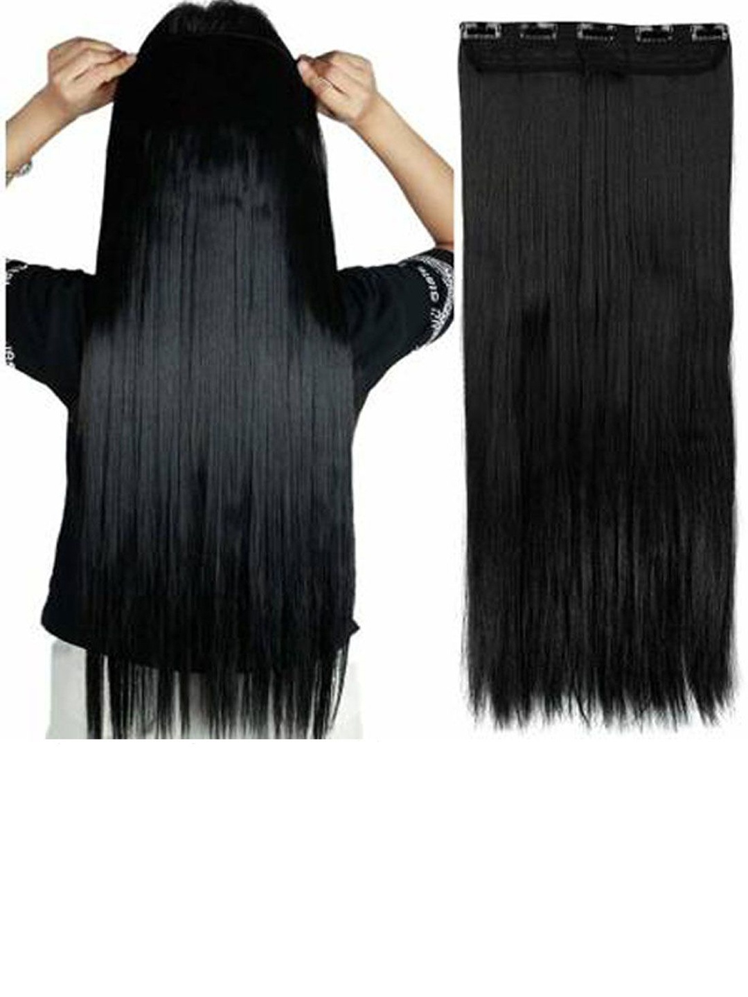 

CRIBE Clip-In Straight Locks Hair Extension - Black - 20 Inch