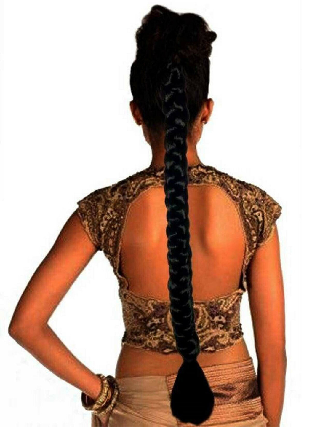 

CRIBE Straight Choti Hair Extension - Black - 24 Inch