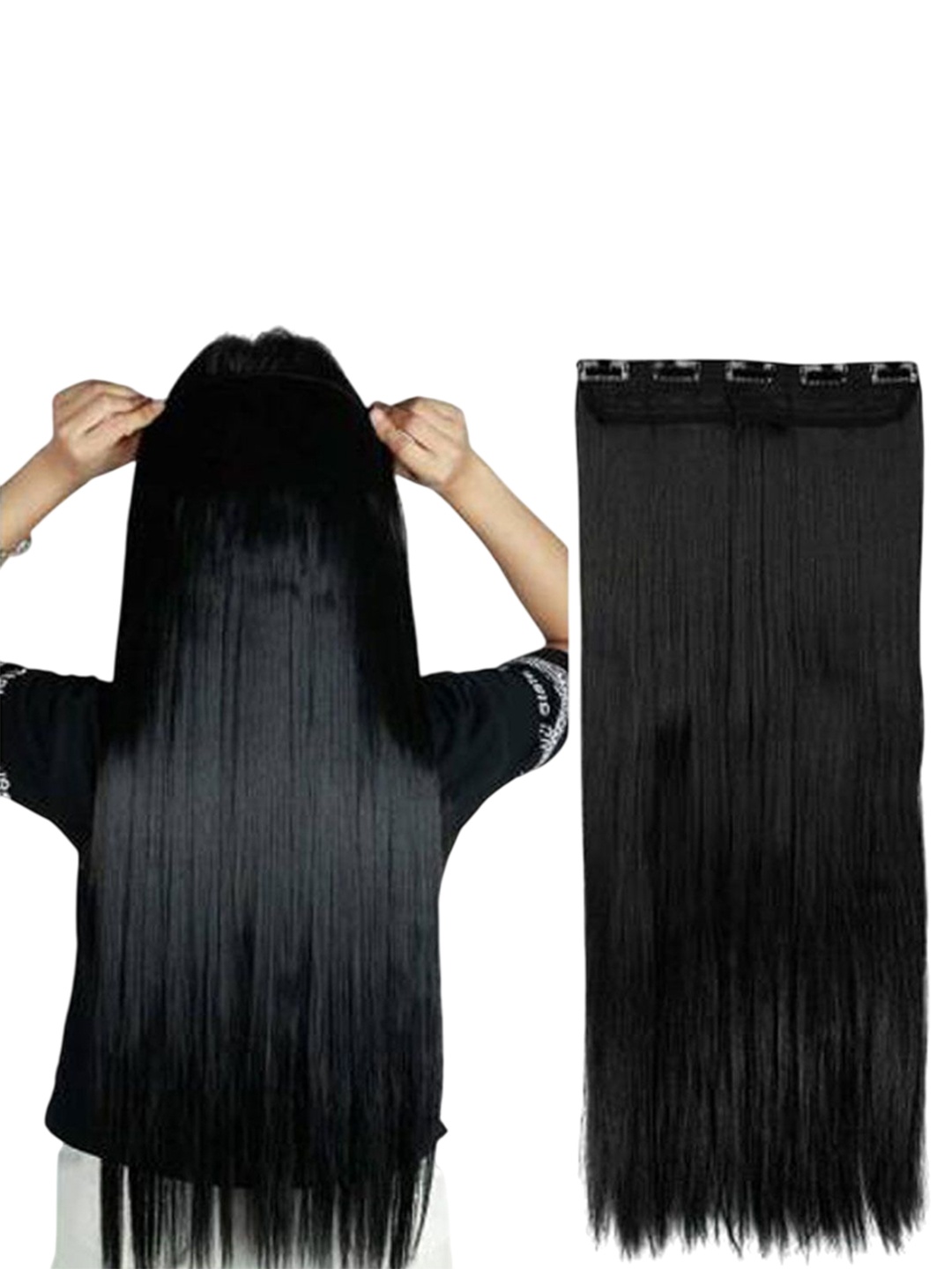 

CRIBE Clip-In Straight Locks Hair Extension - Black - 20 Inch