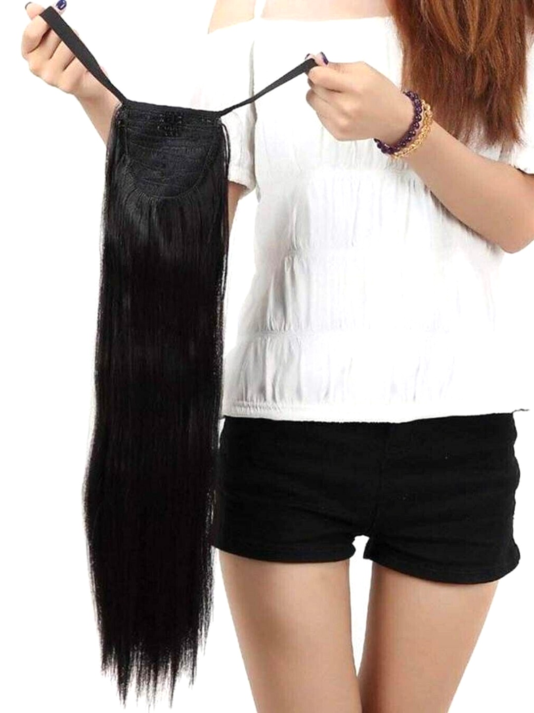 

CRIBE Tape-In Wavy Ponytail Hair Extension - Black - 20 Inch