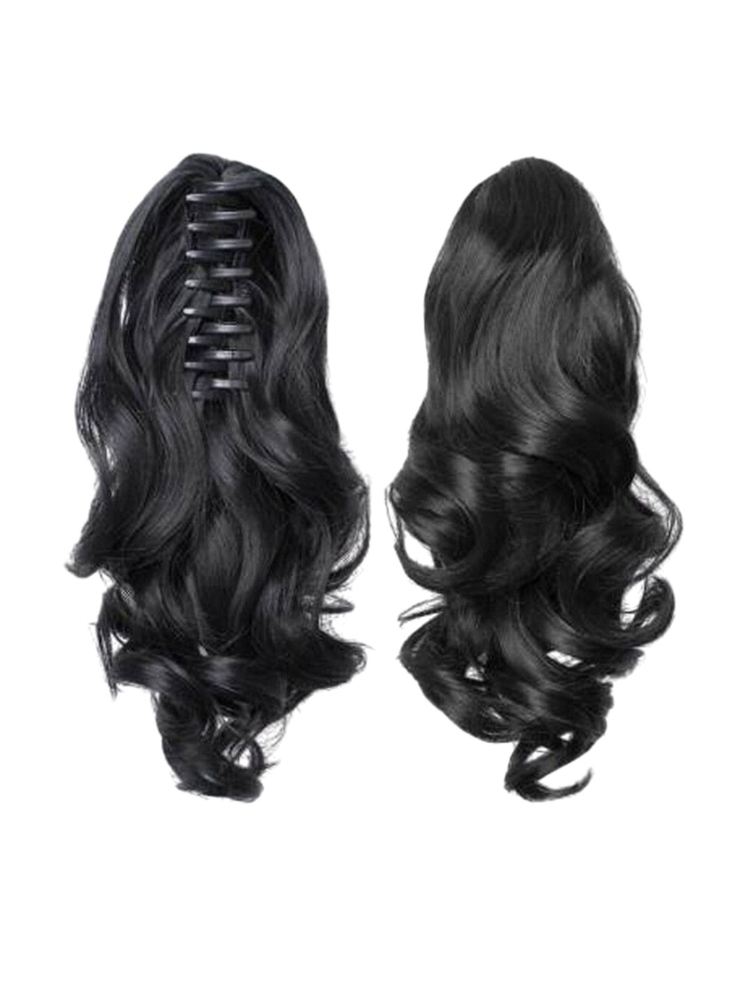 

CRIBE Clip In Wavy Ponytail Hair Extension- Black- 12 Inch