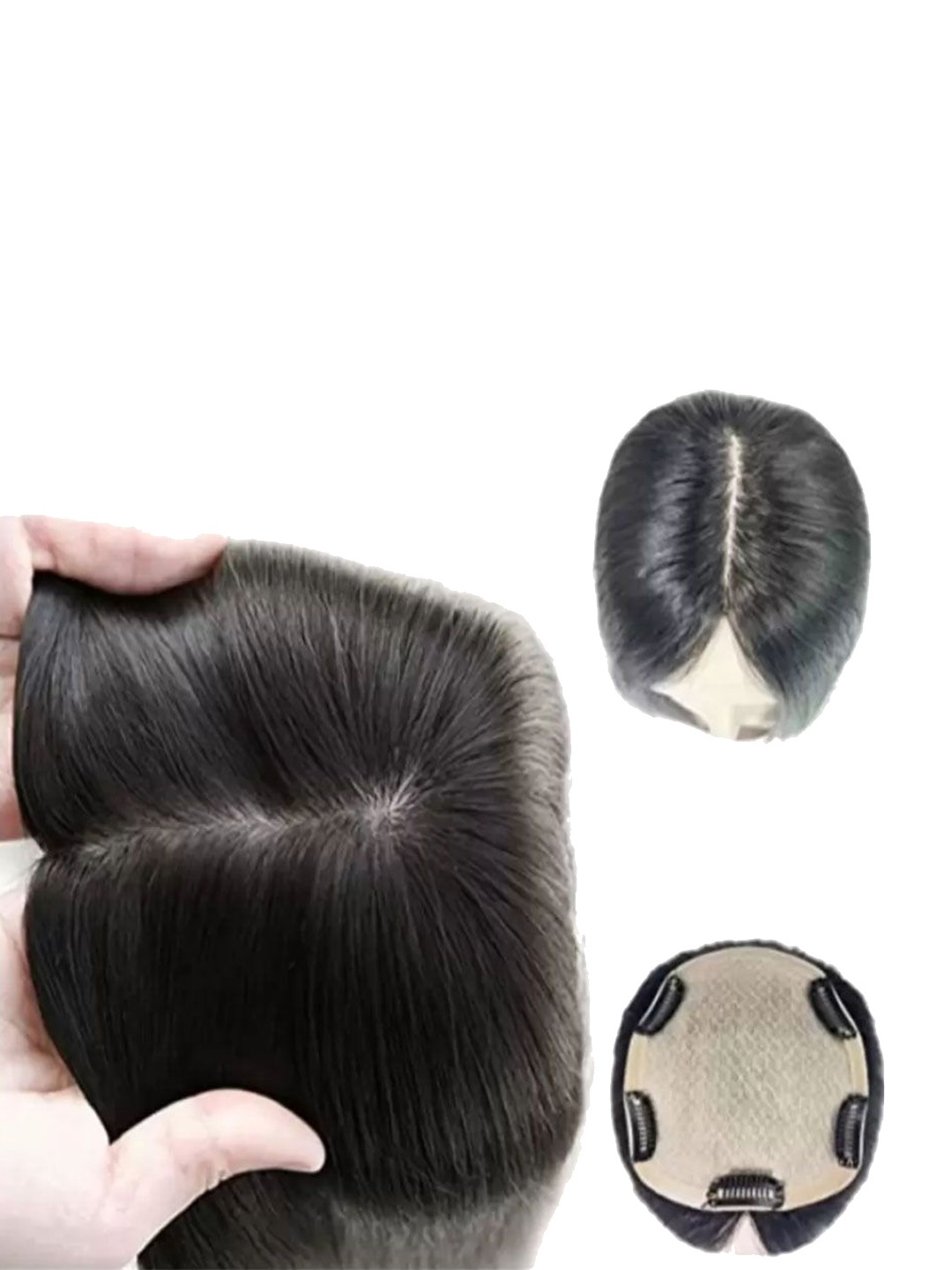 

CRIBE Clip-In Straight Scalp Topper Hair Extension - Black - 6 Inch
