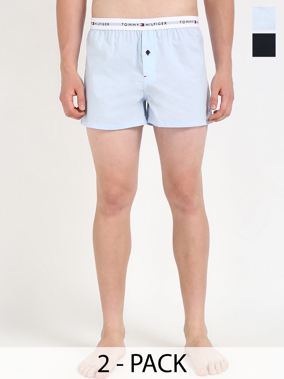 

Tommy Hilfiger Men Pack Of 2 Cotton Boxers S25HMUW001, Blue