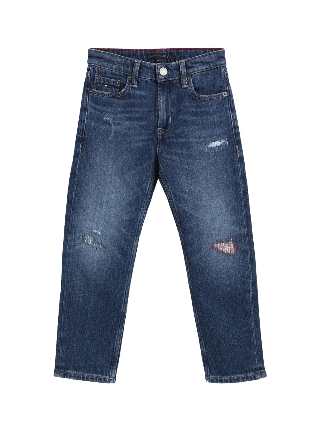 

Tommy Hilfiger Boys Relaxed Fit Mildly Distressed Light Fade Jeans, Blue