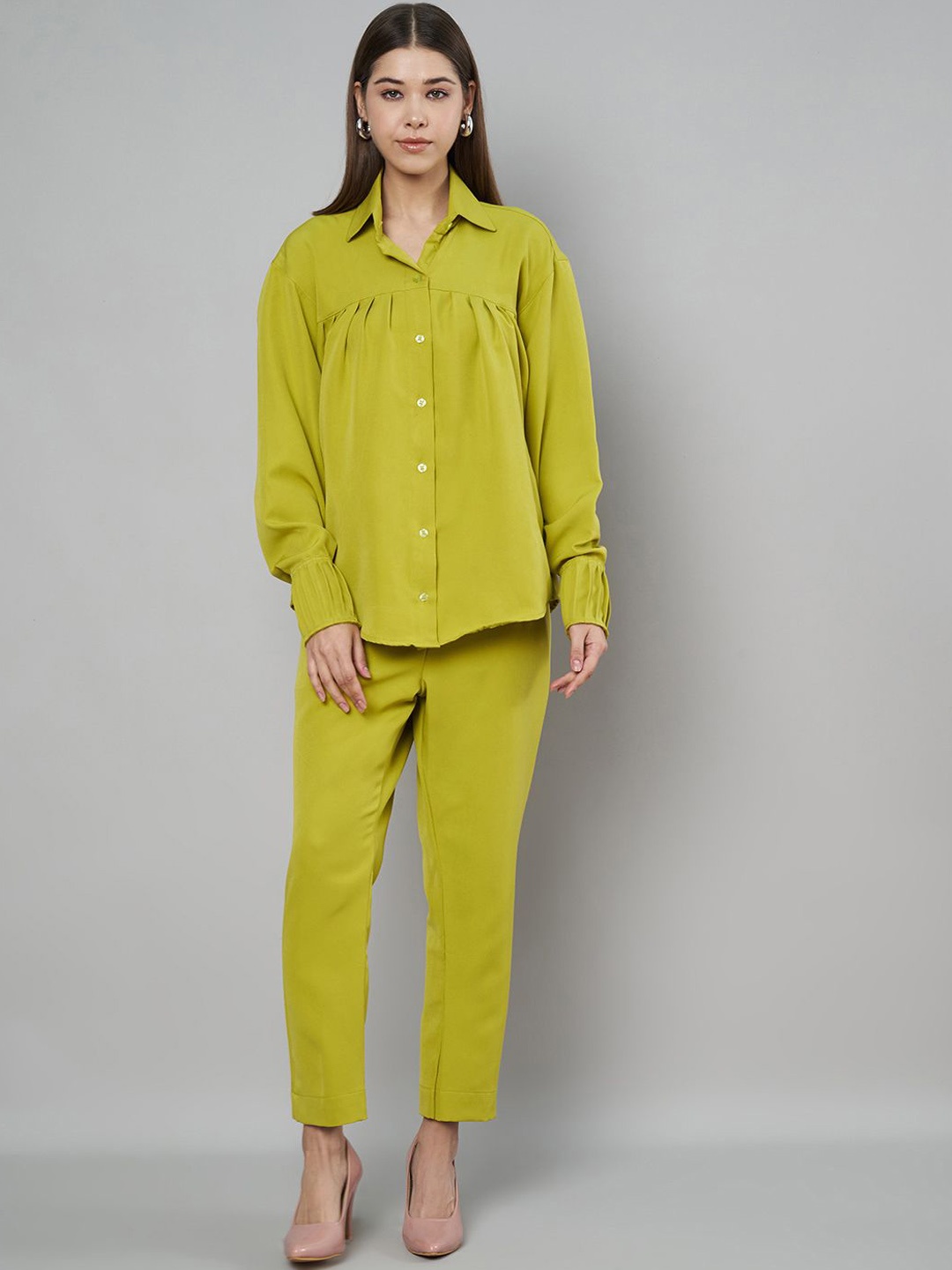 

Moda Rapido Shirt Collar Shirt & Trousers, Green