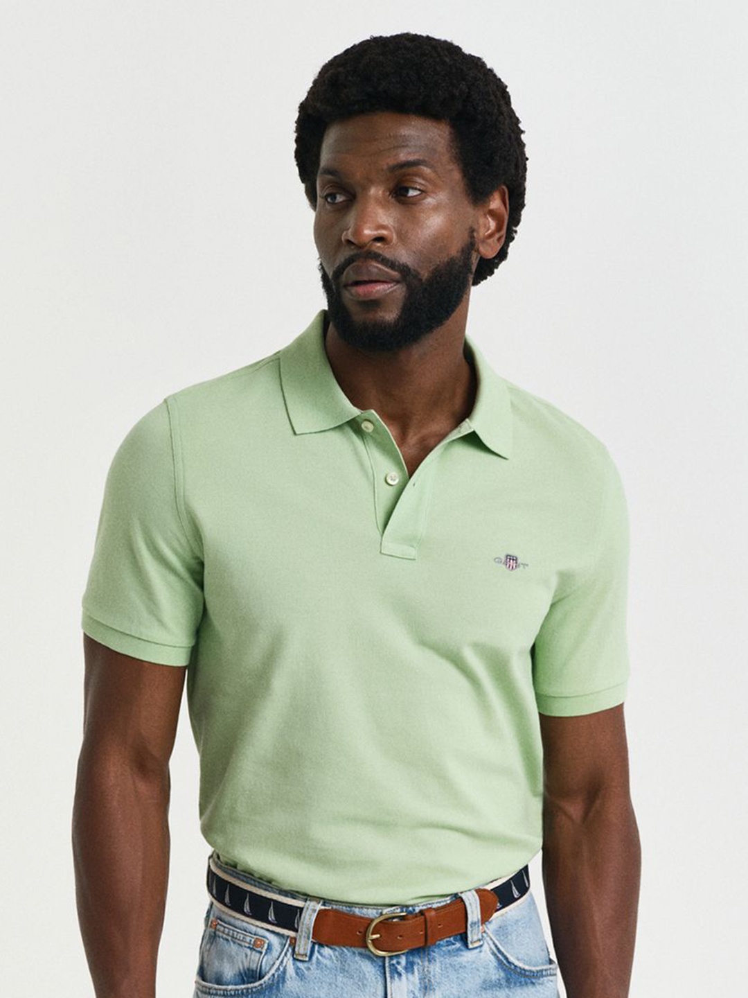 

GANT Men Solid Polo Collar Pique Cotton T-shirt, Green