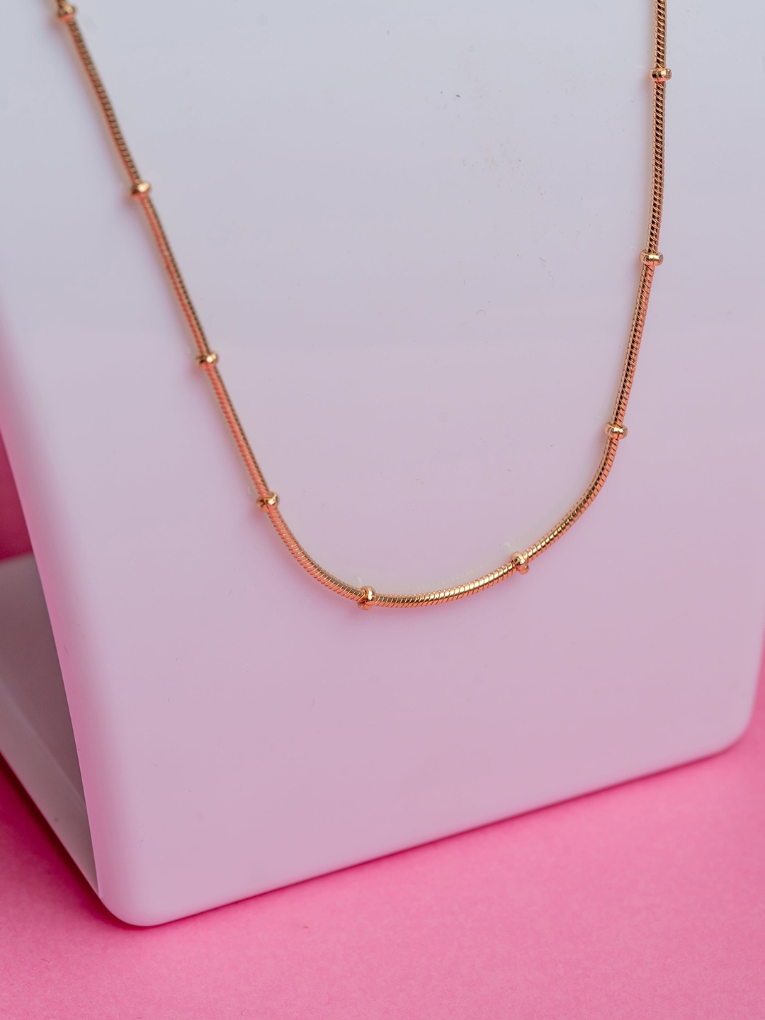 

Ruhaani Sterling Silver Rose Gold-Plated Chic Ball Minimal Chain
