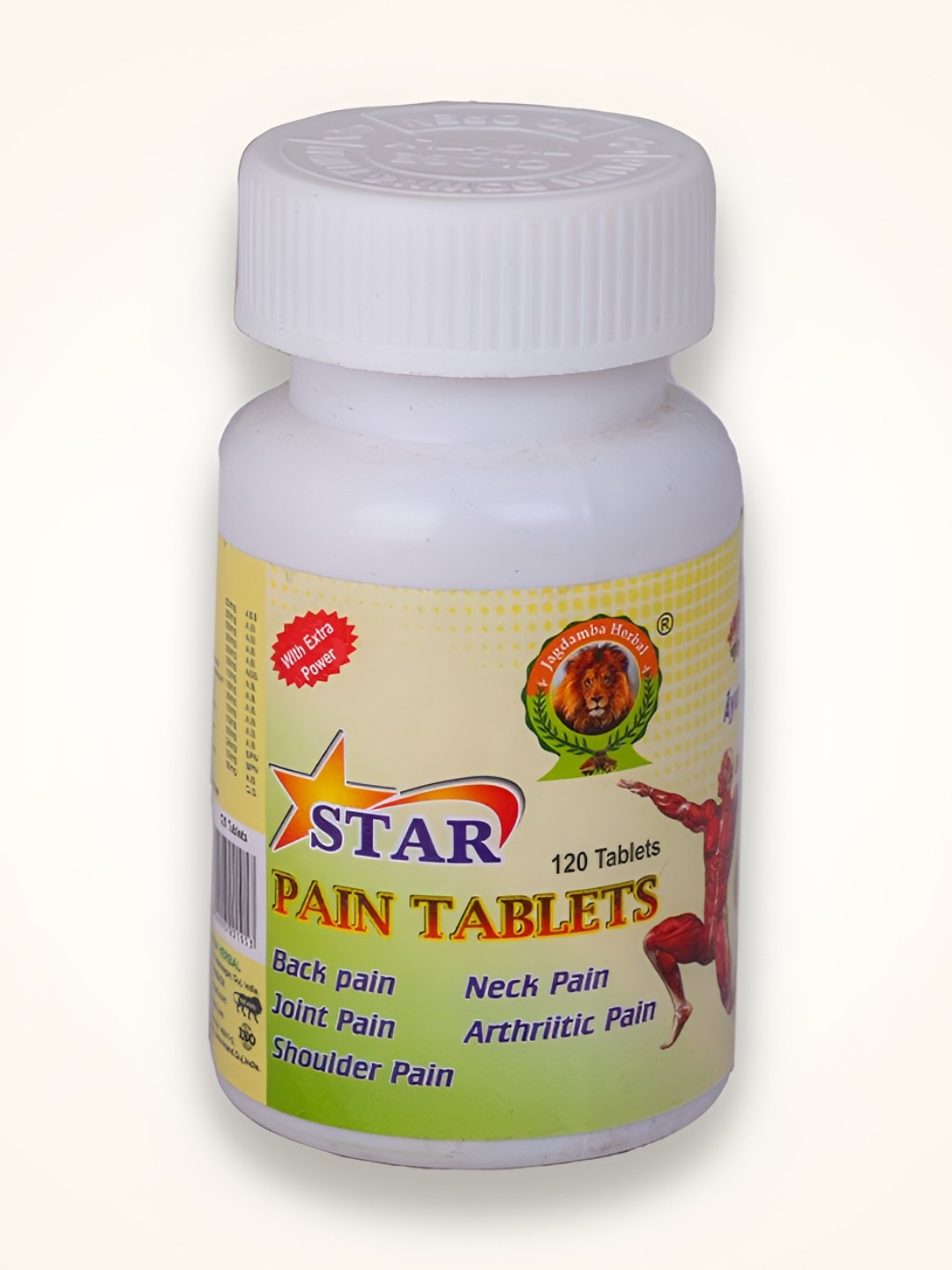 

Jagdamba Herbal Star Pain Tablets - 120 Tablets, White
