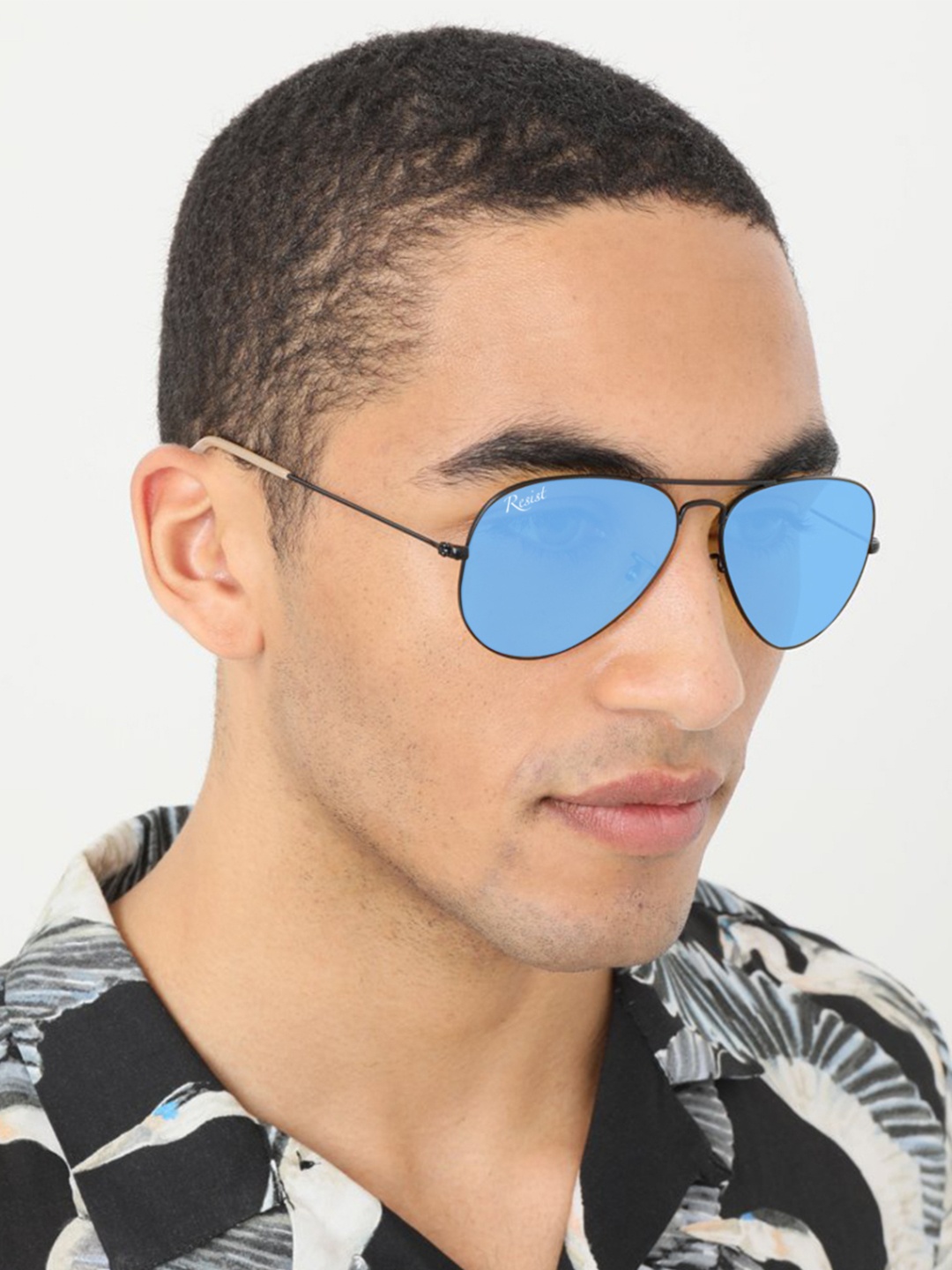

RESIST EYEWEAR Unisex Aviator Sunglasses with UV Protected Lens, Blue