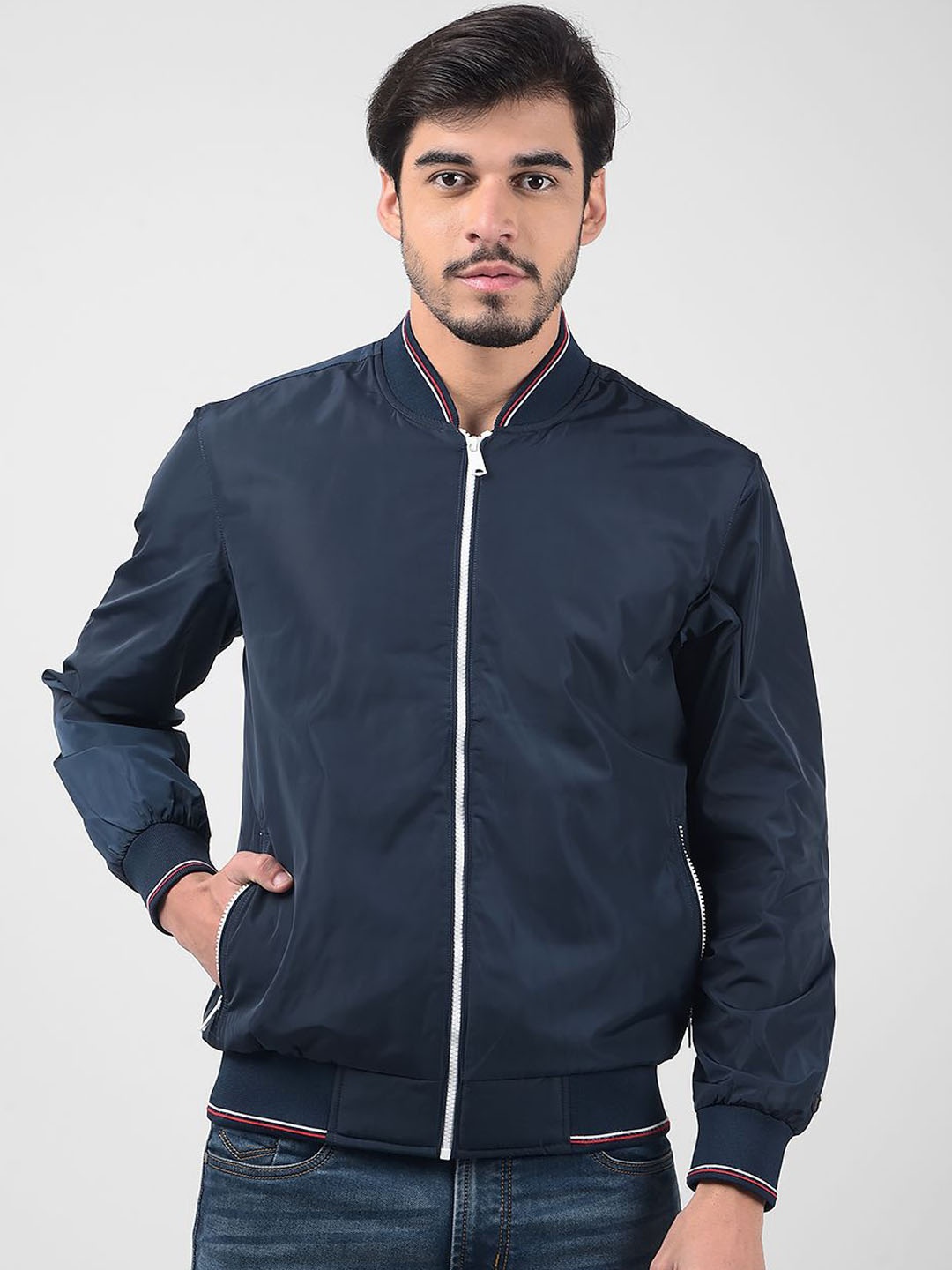 

Numero Uno Men Solid Lightweight Bomber Jacket, Blue