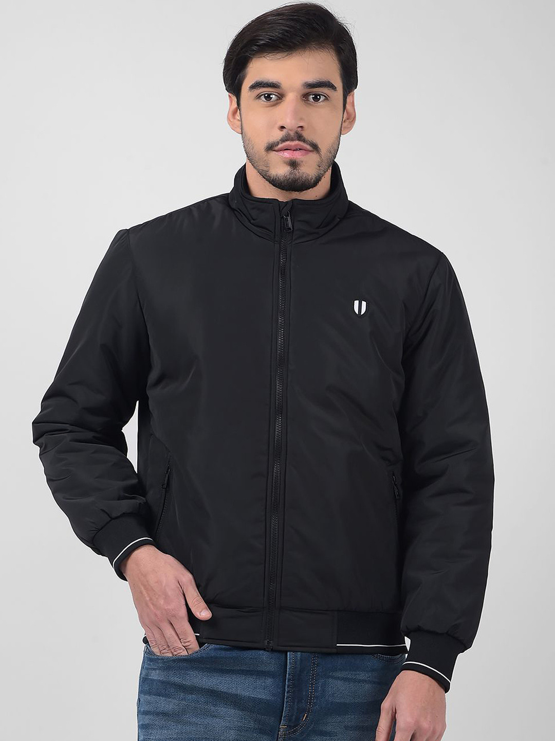 

Numero Uno Men Solid Lightweight Bomber Jacket, Black