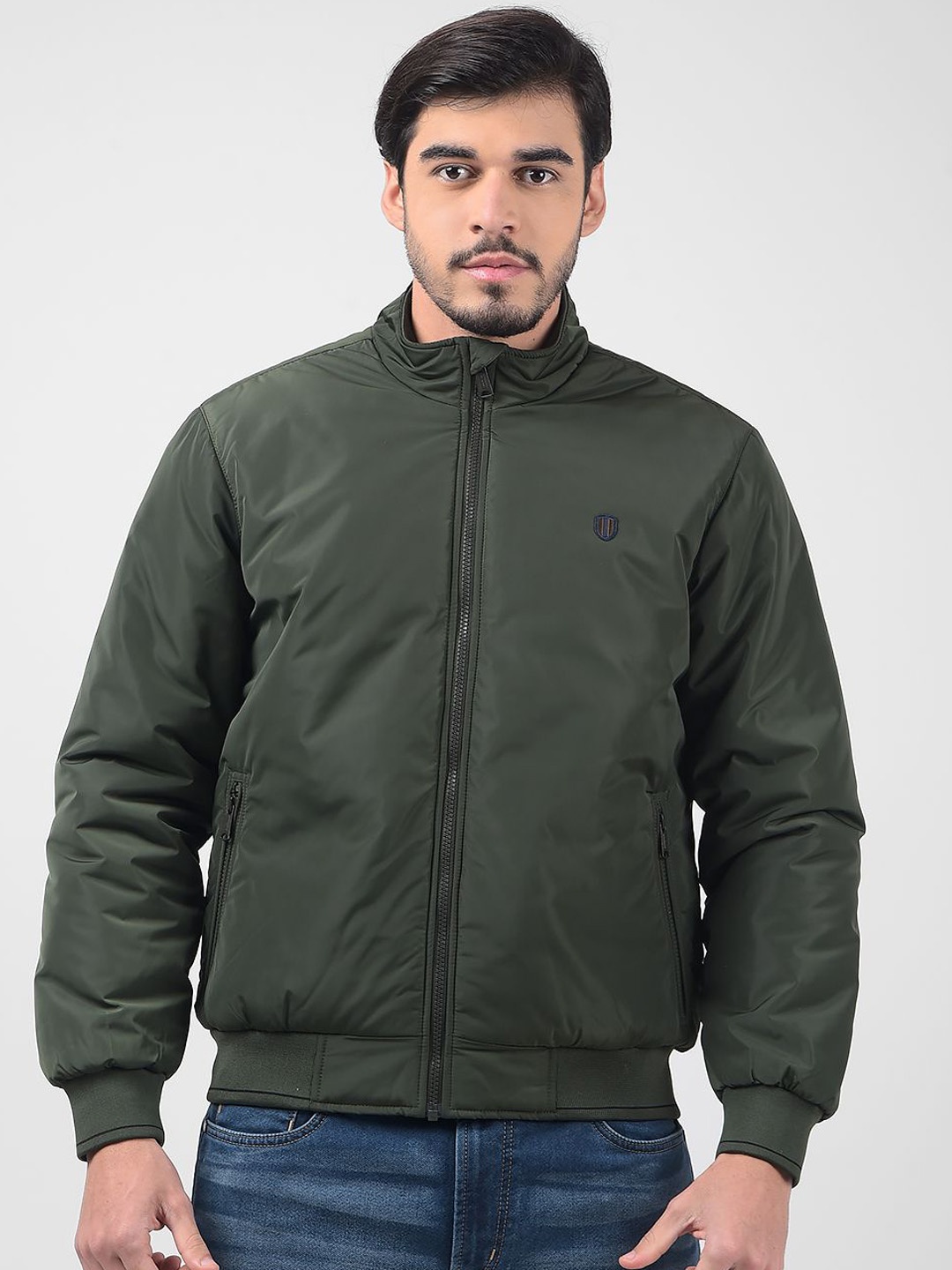 

Numero Uno Men Solid Lightweight Bomber Jacket, Olive