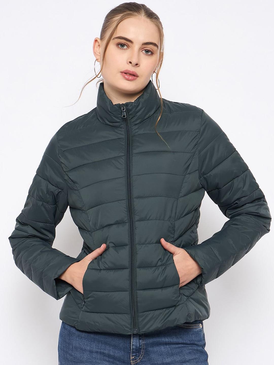 

Madame Women Solid Padded Jacket, Blue