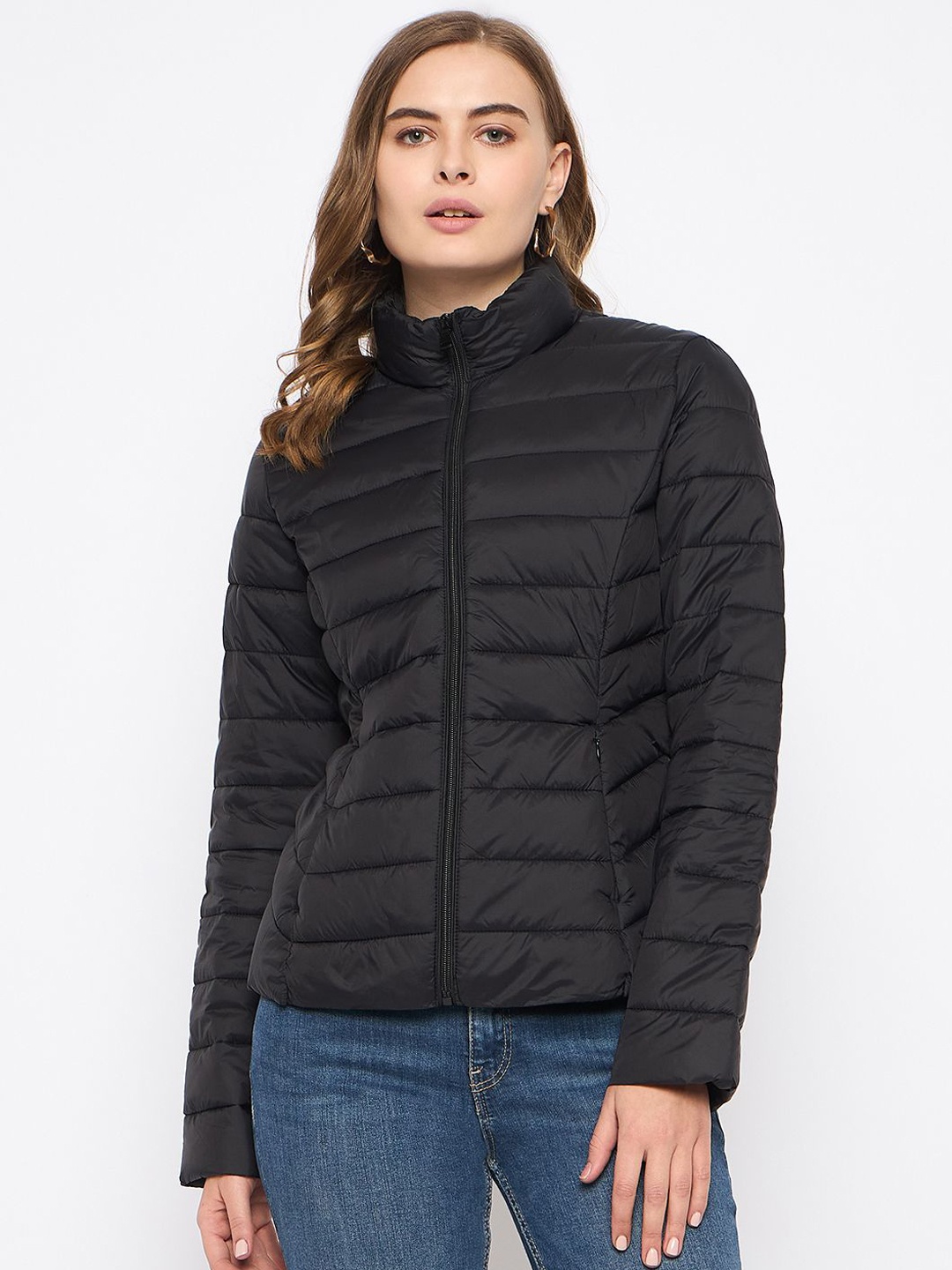 

Madame Women Solid Padded Jacket, Black