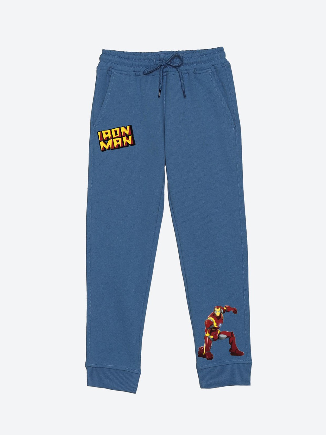 

YK Marvel Boys Iron Man Printed Mid-Rise Joggers, Blue