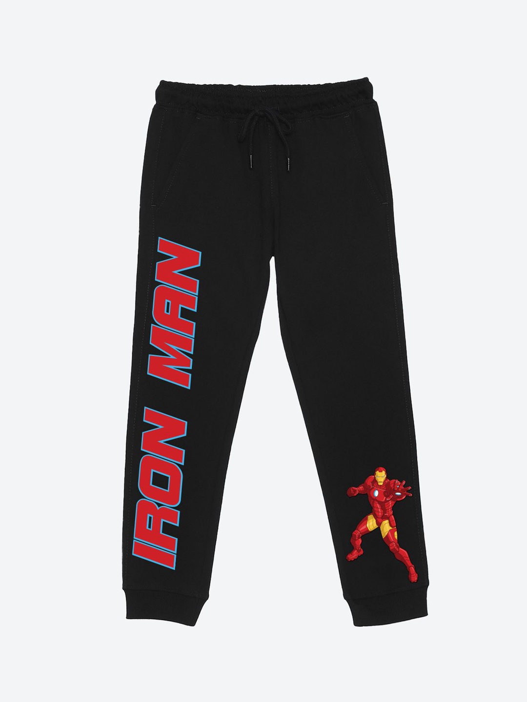 

YK Marvel Boys Avenger Printed Mid-Rise Joggers, Black