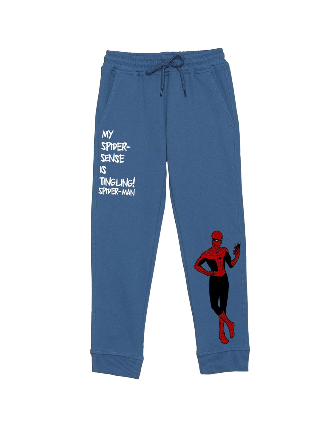

YK Marvel Boys Spider-Man Printed Mid-Rise Cotton Jogger, Blue