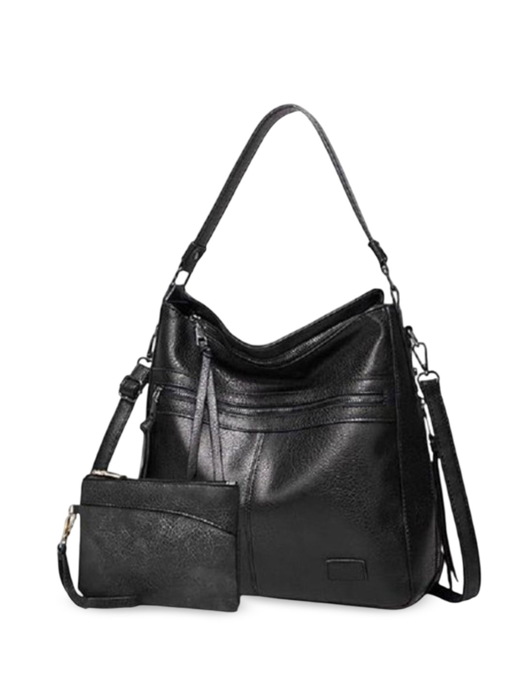 

Lychee bags Women Solid Structured Shoulder Bag with Tasselled, Black