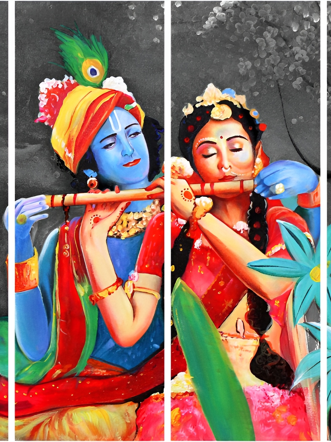 

Inephos Yellow & Blue 1 Piece Canvas Religious Wall Paintings