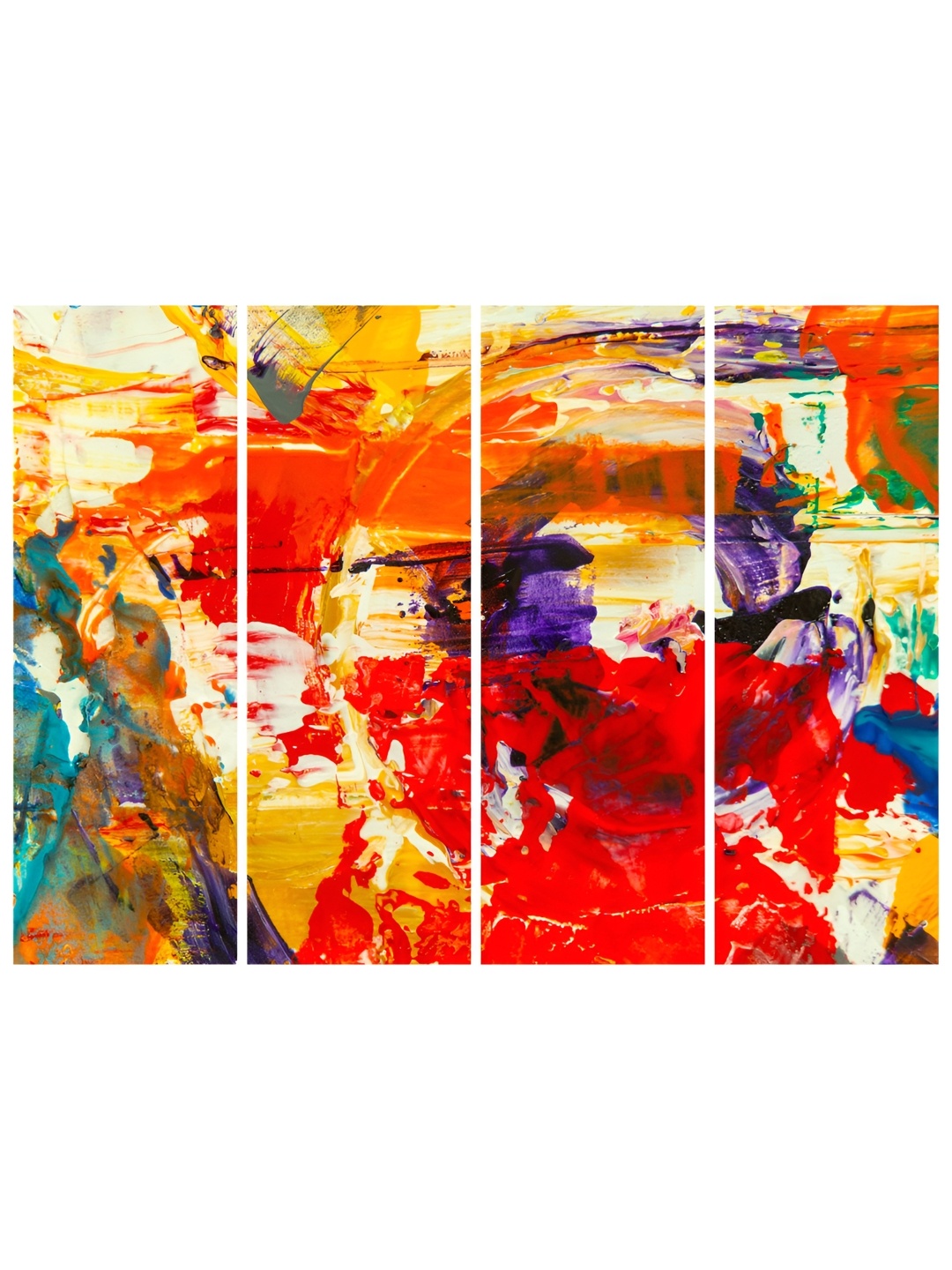 

Inephos Red & Yellow 4 Piece Abstract Printed Vinyl Wall Art